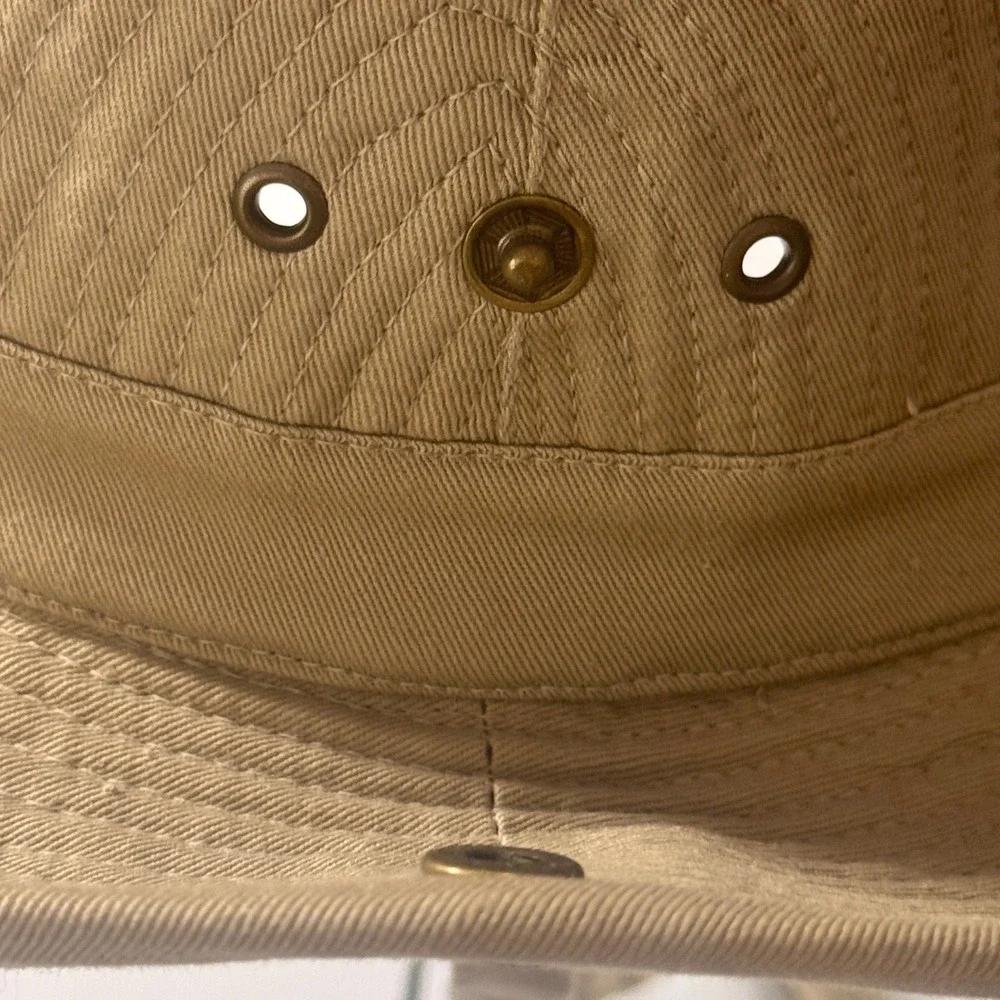 Banana Republic Safari Hat Mens Small Tan Vintage 80s Mill Valley Cotton